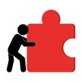 person pushing puzzle piece icon