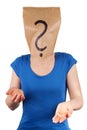 Person with a question mark as head Royalty Free Stock Photo