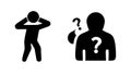 Person with Question Mark, Confusion or Doubt Icon, vector design Generative AI Royalty Free Stock Photo