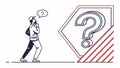 Person with Question Mark Curiosity and Problem Solving, vector design Generative AI Royalty Free Stock Photo