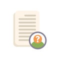 Person with question mark on document icon representing frequently asked questions Royalty Free Stock Photo