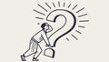 Person with Question Mark, Problem Solving, Inquiry, vector design Generative AI Royalty Free Stock Photo