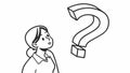 Person with Question Mark, Representing Doubt and Inquiry, vector design Generative AI Royalty Free Stock Photo