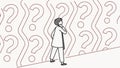 Person with Question Marks, Confusion and Problem Solving Concept, vector design Generative AI Royalty Free Stock Photo