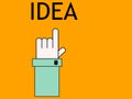 Person with raised hand representing that they have an idea or are asking to speak