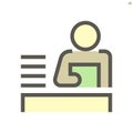 Person reading document vector icon