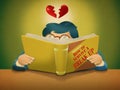 A person reads a book about How to Survive a Break Up