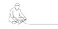 Person reciting quran continuous line drawing Royalty Free Stock Photo
