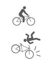 Person ride and fall bicycle