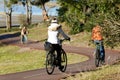 Person riding a bicycle on a cycle path