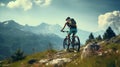 A person riding a bike on a challenging mountain trail