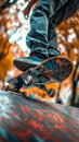 Person Riding Skateboard on Top of Ramp Royalty Free Stock Photo