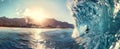 Person Riding Wave on Surfboard