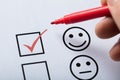 Tick Placed In Customer Service Satisfaction Survey Form