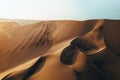 Person on sand dune in desert sunset of Huacachina, Ica, Peru, South America Royalty Free Stock Photo