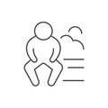 Person in sauna line icon