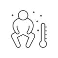 Person in sauna line outline icon