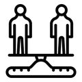 Person scales comparison icon, outline style