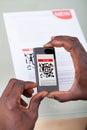 Person scanning barcode Royalty Free Stock Photo