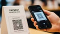 Person scanning qr code for payment Royalty Free Stock Photo