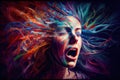 person with schizophrenia, experiencing vivid and hallucinatory visions of the past Royalty Free Stock Photo