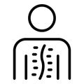 A person with scoliosis icon, outline style