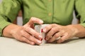 person shuffling cards for a card game Royalty Free Stock Photo