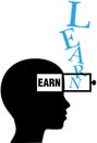 Person silhouette learn to earn education