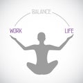 Person silhouette meditating for work and life balance healthy lifestyle