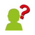 Person silhouette with question mark Royalty Free Stock Photo