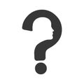 Person silhouette with question mark Royalty Free Stock Photo