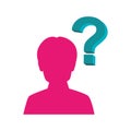 Person silhouette with question mark Royalty Free Stock Photo