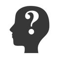 Person silhouette with question mark Royalty Free Stock Photo