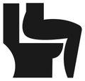 Person sit on toilet icon. Black diarrhea symbol Royalty Free Stock Photo