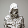 Minimalistic Surrealism: White Camo Jacket In A Bold Structural Design