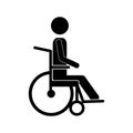 person sitting in abstract wheelchair flat icon