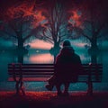 Reflection on the Journey: A Moment Alone on a Park Bench Royalty Free Stock Photo