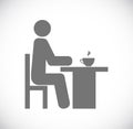 Person sitting for cofee icon