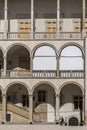 Krakow, Poland - September 23, 2018: Person sitting in front of the Representative Royal Cameras inside the Royalty Free Stock Photo