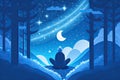 a person sitting in the middle of a forest at night, yoda meditation, generative ai Royalty Free Stock Photo