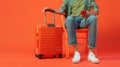 The person with suitcase.AI generated image Royalty Free Stock Photo