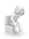 Person is sitting on the toilet bowl Royalty Free Stock Photo