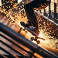 Person Skateboarding Grinding Rail Royalty Free Stock Photo