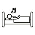 Person sleep music icon outline vector. Insomnia problem