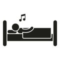 Person sleep music icon simple vector. Insomnia problem