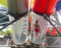 A Person sliding down a waterslide inside indoor waterpark Royalty Free Stock Photo