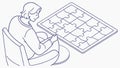 Person Solving a Jigsaw Puzzle, Brain Teaser and Focus, vector design Generative AI Royalty Free Stock Photo