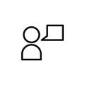 the person speaks icon. Element of minimalistic icons for mobile concept and web apps. Thin line icon for website design and devel