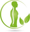 Person and spine, colored, orthopedic and physiotherapy logo