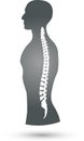 Person and spine, colored, orthopedic and physiotherapy logo
